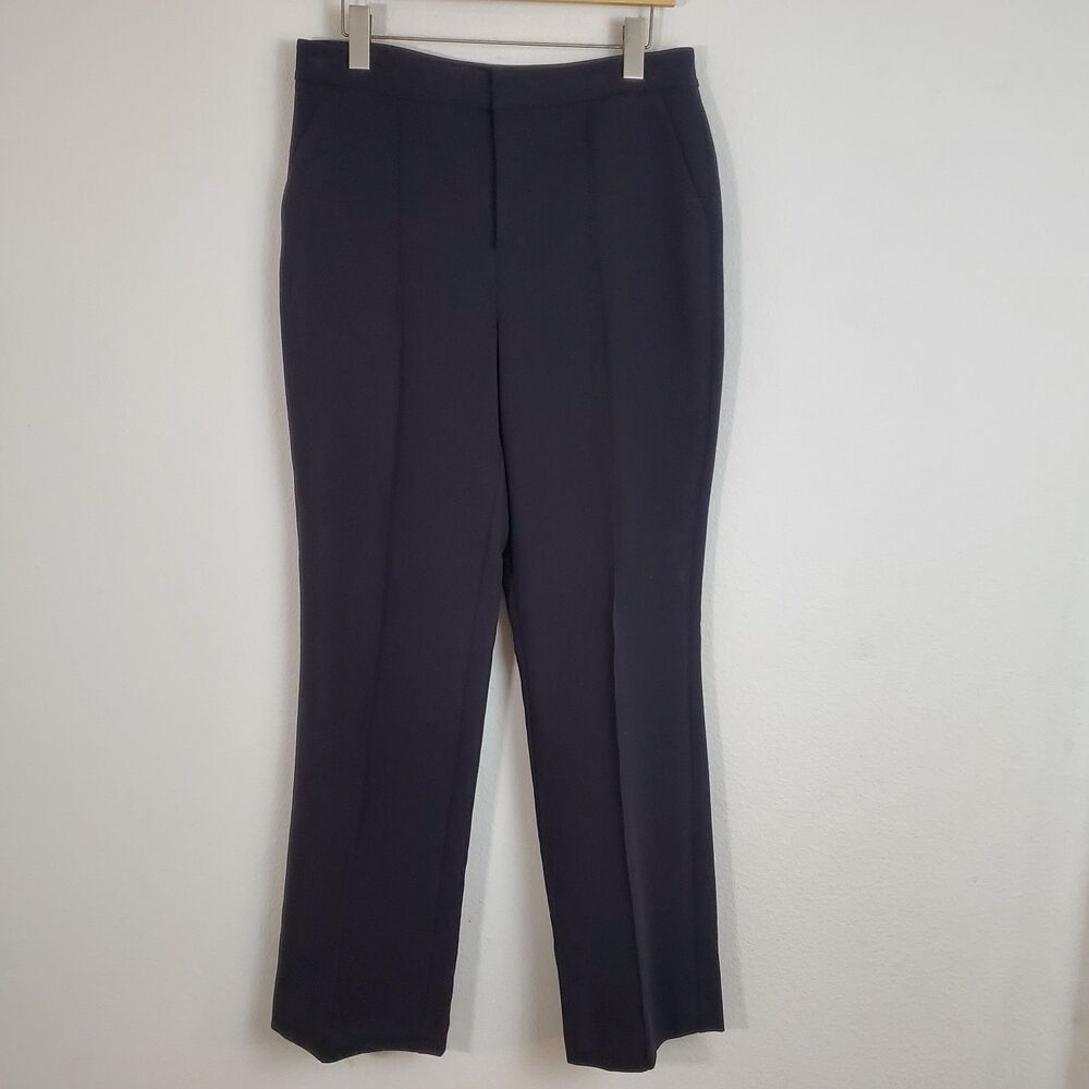 Nine West Women's Trouser Pants 12 Black Wide Leg Business Casual Office Work